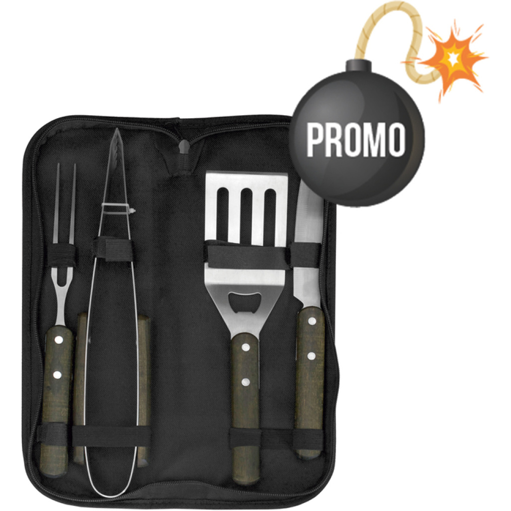 SET DE ASADO / BBQ "LIRA" Negro